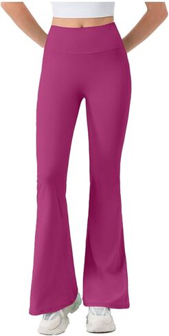 Anjikang المرأة البطن التحكم مضيئة طماق عالية الخصر Bootcut تجريب اليوغا السراويل العصرية بعقب رفع الصالة الرياضية سلس الجوارب in Kuwait