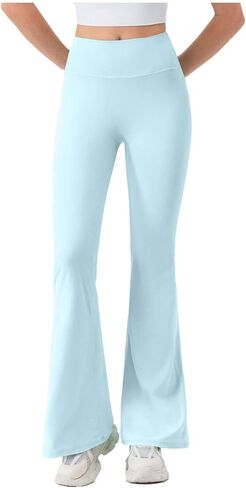Anjikang المرأة البطن التحكم مضيئة طماق عالية الخصر Bootcut تجريب اليوغا السراويل العصرية بعقب رفع الصالة الرياضية سلس الجوارب in Kuwait