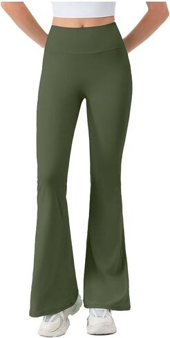 Anjikang المرأة البطن التحكم مضيئة طماق عالية الخصر Bootcut تجريب اليوغا السراويل العصرية بعقب رفع الصالة الرياضية سلس الجوارب in Kuwait