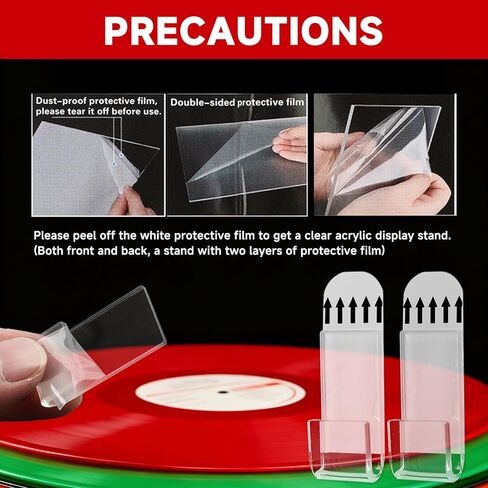 12-Pack Clear Acrylic Vinyl Record Wall Mount, Clear Acrylic Music Album Cover Holder1.57in*0.78in No-Screw Holder for Home/Music Room to Display Vinyl/CD Covers in Kuwait