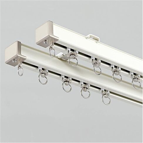 Aluminum Alloy Curtain Track System - 1m (3.3ft) Ceiling or Wall-Mounted Room Divider with Rollers & Installation Kit - Versatile A Wall Color, Ideal for Home & Office Spaces in Saudi Arabia