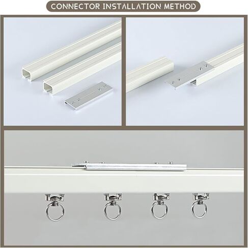 Aluminum Alloy Curtain Track System - 1m (3.3ft) Ceiling or Wall-Mounted Room Divider with Rollers & Installation Kit - Versatile A Wall Color, Ideal for Home & Office Spaces in Saudi Arabia