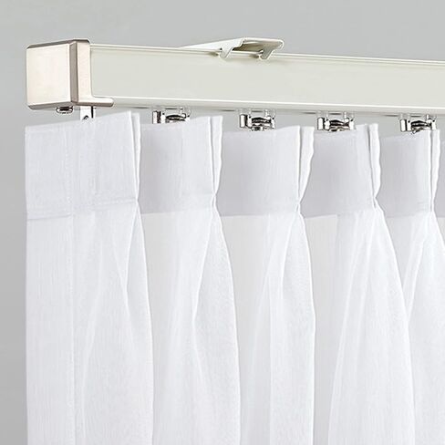 Aluminum Alloy Curtain Track System - 1m (3.3ft) Ceiling or Wall-Mounted Room Divider with Rollers & Installation Kit - Versatile A Wall Color, Ideal for Home & Office Spaces in Saudi Arabia