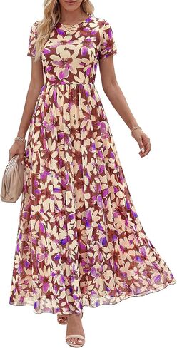BTFBM Summer Dresses for Women 2026 Formal Short Sleeve Floral Homecoming Dress Maxi Wedding Guest Vacation Outfits in Saudi Arabia
