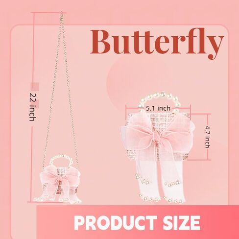 عبوتان من محفظة الفتيات، محفظة للفتيات الصغيرات، محافظ صغيرة للأطفال الصغار مع عقدة على شكل فيونكة، حقائب يد للأميرات أنيقة بمقبض لؤلؤي، سلسلة ذهبية قابلة للفصل in Kuwait