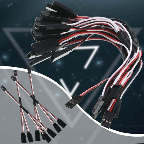 12-Piece Y Connector 3 Pin Plug Splitters Servo Extension Male to Female Servo Extension Cord Wire Cable Compatible with Jst Rc Jr Futaba Rc Car or Airplanes(Male to 2 Female Y Harness) in Saudi Arabia