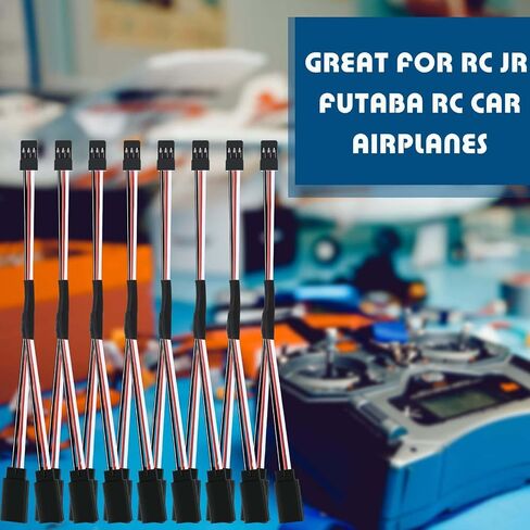 12-Piece Y Connector 3 Pin Plug Splitters Servo Extension Male to Female Servo Extension Cord Wire Cable Compatible with Jst Rc Jr Futaba Rc Car or Airplanes(Male to 2 Female Y Harness) in Saudi Arabia