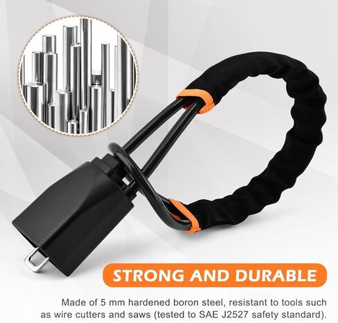 Car Steering Wheel & Seat Belt Lock, Universal Anti-Theft Device Lock with 3 Keys for Car Security Fit Most Vehicles Truck SUV Van, High Visibility and Light-Weight, Easy to Store in Kuwait