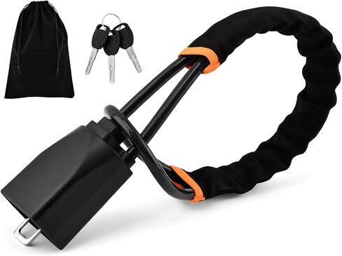 Car Steering Wheel & Seat Belt Lock, Universal Anti-Theft Device Lock with 3 Keys for Car Security Fit Most Vehicles Truck SUV Van, High Visibility and Light-Weight, Easy to Store in Kuwait