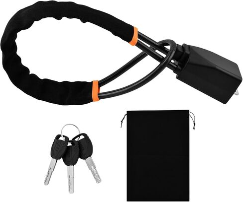 Car Steering Wheel & Seat Belt Lock, Universal Anti-Theft Device Lock with 3 Keys for Car Security Fit Most Vehicles Truck SUV Van, High Visibility and Light-Weight, Easy to Store in Kuwait