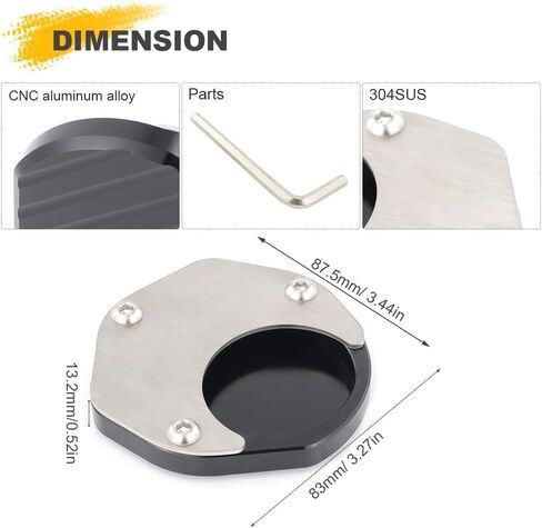 Kickstand Side Stand Enlarger Fit for KLR650 2008-2024, Motorcycle Kickstand Shoe Extension Enlarger Plate Pad in Saudi Arabia