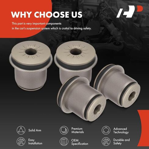A-Premium 4 x Front Upper Control Arm Bushing Kit, Compatible with Chevrolet Silverado 1500, Tahoe, Suburban, Express 2500, Avalanche & GMC Sierra 1500, Yukon, Savana 3500 & Cadillac Escalade in Kuwait