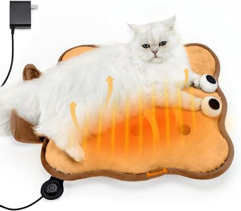 وسادة تدفئة للقطط، بساط تسخين كهربائي لسرير الحيوانات الأليفة للقطط والكلاب في الأماكن المغلقة، وسائد كبيرة جدًا قابلة للتعديل لدرجة الحرارة والبسكويت باللون الرمادي 21 بوصة × 21 بوصة in Kuwait