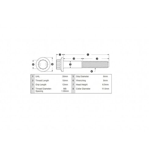 ARP 12Point Bolt M6 x 1.00 x 30 ستانلس ستيل - مجموعة من 5 in Kuwait
