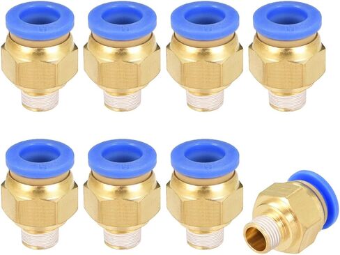 uxcell Straight Pneumatic Push to Quick Connect Fittings G1/8 Male x 6mm Tube OD 10pcs in Saudi Arabia