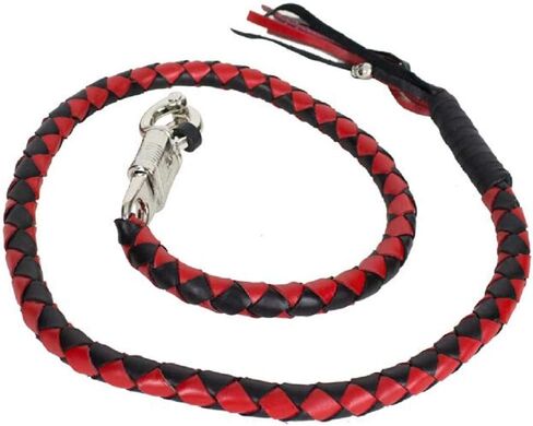 Motorcycle Biker Get Back Whip Genuine Leather 42" Long Black & Red in Saudi Arabia