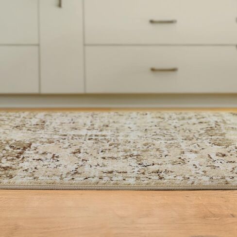 Antep Rugs Elite 5x7 سجادة منطقة داخلية بوهيمية قديمة متعثرة بميدالية شرقية (وردي، 5 × 7 بوصات) in Kuwait