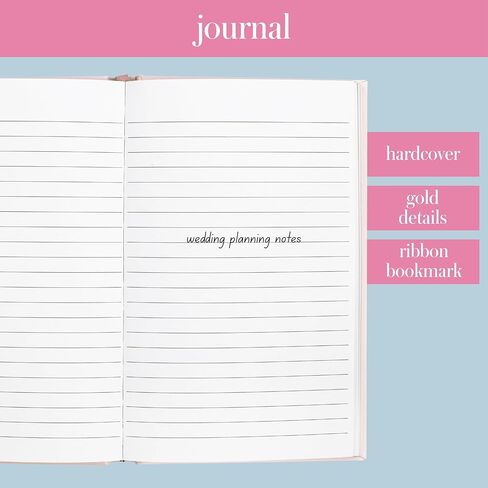 كيت سبيد نيويورك دفتر يوميات الزفاف، 8.25 بوصة × 5.25 بوصة غلاف فني مع 200 صفحة مسطرة، Miss to Mrs. in Kuwait