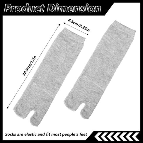 3pack Tabi Socks Women,Soft Split Toe Socks Flip Flop Sock for Women and Men Japanese Sock for Flip Flop Ninja Slippers(Grey) in Saudi Arabia