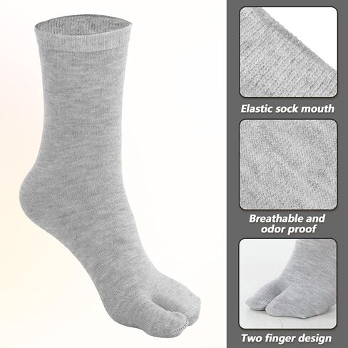 3pack Tabi Socks Women,Soft Split Toe Socks Flip Flop Sock for Women and Men Japanese Sock for Flip Flop Ninja Slippers(Grey) in Saudi Arabia