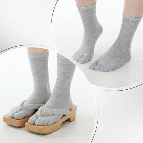 3pack Tabi Socks Women,Soft Split Toe Socks Flip Flop Sock for Women and Men Japanese Sock for Flip Flop Ninja Slippers(Grey) in Saudi Arabia