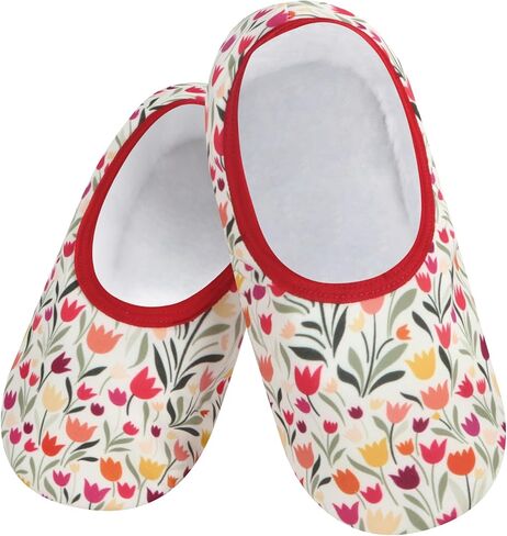 جوارب Snoozies Garden Flowers Skinnies شبشب للنساء غير قابلة للانزلاق وخفيفة الوزن وبطانة ناعمة من الشيربا قابلة للطي للسفر in Saudi Arabia