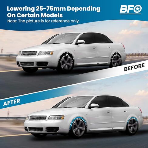 BFO Coilovers for Honda Civic DX/EX/GX/HX/LX/Si 2001-2005, Height Adjustable Coilovers Suspension Kit, Preset Damping Shock Absorber Struts, Lowering Kit Black in Kuwait