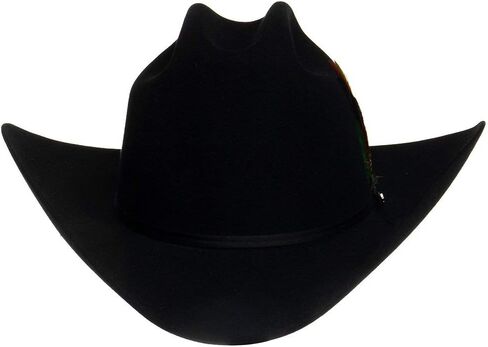 Wide Brim Brown Felt Cowboy Hat with Silver Buckle Band for Men Western Rodeo Ranch Festival Hat Gift Box in Kuwait