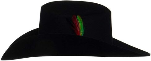 Wide Brim Brown Felt Cowboy Hat with Silver Buckle Band for Men Western Rodeo Ranch Festival Hat Gift Box in Kuwait