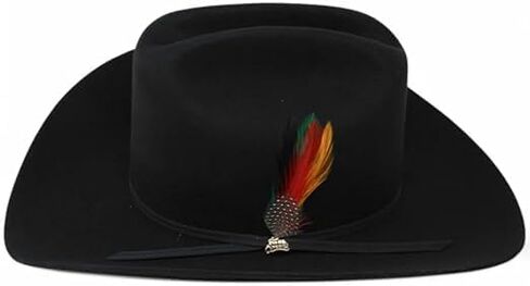 Wide Brim Brown Felt Cowboy Hat with Silver Buckle Band for Men Western Rodeo Ranch Festival Hat Gift Box in Kuwait