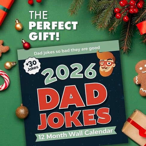 تقويم حائط نكتة أبي لعام 2026 | عام من نكت الأب المضحكة، والاقتباسات المضحكة، والتقويم المضحك للمكتب أو المنزل، احضرها للعمل من أجل زملائك في العمل in Kuwait
