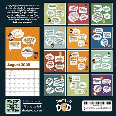 تقويم حائط نكتة أبي لعام 2026 | عام من نكت الأب المضحكة، والاقتباسات المضحكة، والتقويم المضحك للمكتب أو المنزل، احضرها للعمل من أجل زملائك في العمل in Kuwait