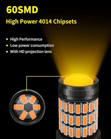 مصابيح وامضة LED 3157 3457 4057 3156 من Amber Yellow متوافقة مع مصابيح إشارة الانعطاف الأمامية Toyota 2003-2013 Corolla وأضواء إشارة الانعطاف الخلفية Corolla 2003-2010، حزمة من 2 in Saudi Arabia