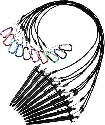 10 مجموعات من lewtemi قلم مقود القلم مقاس 24 بوصة للحافظة، حامل حبل من السيليكون قلم حزام الرقبة مع حلقات سيليكون وإبزيم اتصال لحامل أقلام الحافظة والمكاتب والفصول الدراسية، وردي in Kuwait