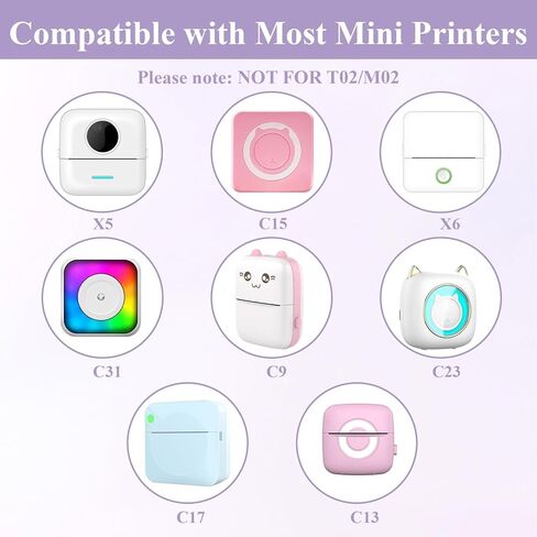40 Rolls Mini Printer Thermal Sticker Paper, Self-Adhesive Thermal Printer Paper 20 Rolls of White & 20 Roll of Colour for Pocket Inkless Portable Printers to Print Photo To-do Lists Note in Saudi Arabia