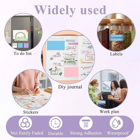 40 Rolls Mini Printer Thermal Sticker Paper, Self-Adhesive Thermal Printer Paper 20 Rolls of White & 20 Roll of Colour for Pocket Inkless Portable Printers to Print Photo To-do Lists Note in Saudi Arabia