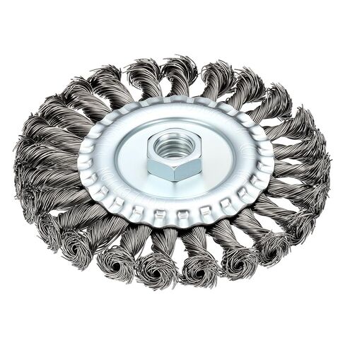 Wire Wheels for Angle Grinder, 1pcs 4.5in Twist Knotted Wire Brush for Grinder with 5/8"-11UNC Arbor, [for Heavy Rust Deburring Paint Removal] - 0.02in Stainless Steel Wires in Saudi Arabia