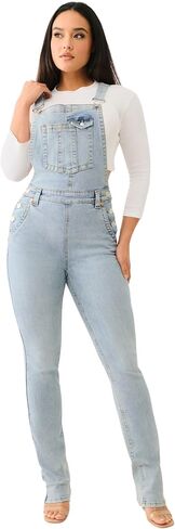 True Religion Women's Straight Leg Overalls with Flap Big T Stitching in Saudi Arabia