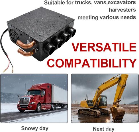 12V Car Heater with Fan Speed Switch UTV Heater Suitable with 4 Black Air Vents Universal Underdash Heat Auxiliary Heater for Trucks UTVs Vans Excavators Harvesters in Saudi Arabia
