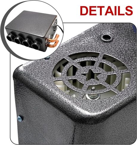 12V Car Heater with Fan Speed Switch UTV Heater Suitable with 4 Black Air Vents Universal Underdash Heat Auxiliary Heater for Trucks UTVs Vans Excavators Harvesters in Saudi Arabia