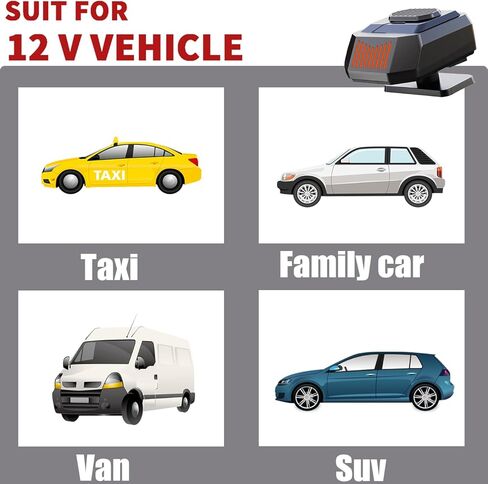 سخان سيارة محمول 12 فولت، تسخين سريع، مزيل ضباب الزجاج الأمامي، سخان سيارة محمول 150 وات يمكن توصيله بولاعة السجائر in Kuwait