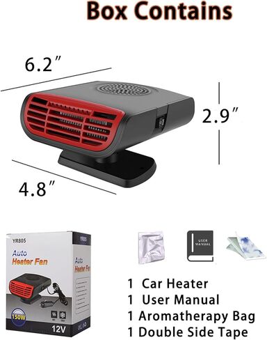 سخانات سيارة 12 فولت للمركبة، مزيل ضباب الزجاج الأمامي للسيارة 150 وات، ولاعة سجائر قابلة للتوصيل، مناسبة لسيارات الدفع الرباعي 12 فولت in Kuwait