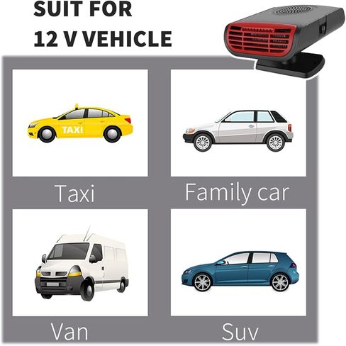 سخانات سيارة 12 فولت للمركبة، مزيل ضباب الزجاج الأمامي للسيارة 150 وات، ولاعة سجائر قابلة للتوصيل، مناسبة لسيارات الدفع الرباعي 12 فولت in Kuwait
