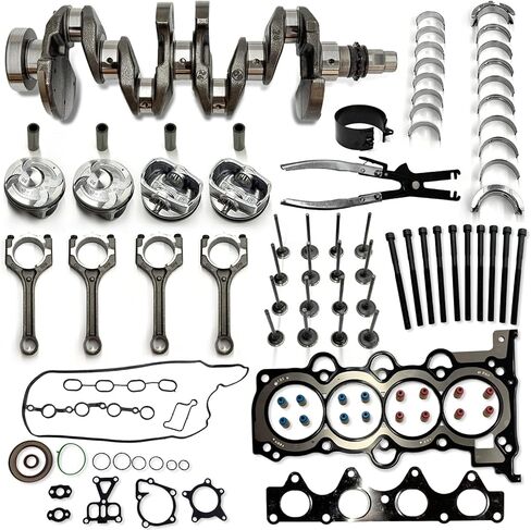 G4FD 1.6L Engine Overhaul Rebuild Kit with Crankshaft & Connecting Rods Set for 2012-2017 Hyundai Accent Veloster for Kia Rio Soul, Includes (Piston, valve), Replace 23110-2B610 23510-2B000 in Saudi Arabia