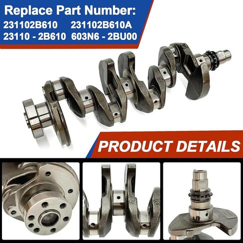 G4FD 1.6L Engine Overhaul Rebuild Kit with Crankshaft & Connecting Rods Set for 2012-2017 Hyundai Accent Veloster for Kia Rio Soul, Includes (Piston, valve), Replace 23110-2B610 23510-2B000 in Saudi Arabia