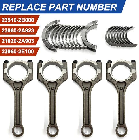 G4FD 1.6L Engine Overhaul Rebuild Kit with Crankshaft & Connecting Rods Set for 2012-2017 Hyundai Accent Veloster for Kia Rio Soul, Includes (Piston, valve), Replace 23110-2B610 23510-2B000 in Saudi Arabia