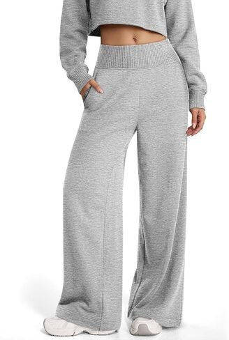 ATHMILE Wide Leg Sweatpants Women Baggy High Waist Straight Cute Lounge Casual Teen Girl Spring Pants with Pockets 2026 in Saudi Arabia