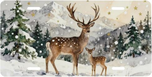 لوحة ترخيص أمامية من Starry Sky Wolf Forest، لوحات ترخيص تزيين السيارة، ملحقات ديكور معدنية من الألومنيوم، غطاء علامة زينة جديدة مع 4 فتحات للرجال والنساء، مقاس 6 بوصات × 12 بوصة in Kuwait