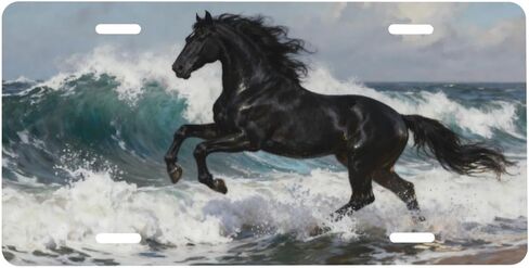 لوحة ترخيص أمامية من Starry Sky Wolf Forest، لوحات ترخيص تزيين السيارة، ملحقات ديكور معدنية من الألومنيوم، غطاء علامة زينة جديدة مع 4 فتحات للرجال والنساء، مقاس 6 بوصات × 12 بوصة in Kuwait