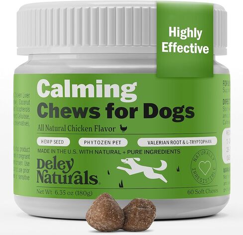 مضغ مهدئ للكلاب من ديلي ناتشورالز - علاج لتخفيف القلق - مضغ القنب للانفصال والسفر وزيارة الطبيب البيطري - مضغ مهدئ للكلاب وعضات استرخاء للألعاب النارية والعواصف الرعدية والسلوك المضطرب in Kuwait